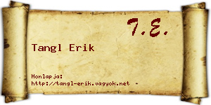 Tangl Erik névjegykártya